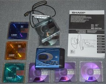 Minidisc SHARP MD-SR70, media,manual, příslušenství