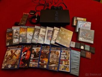 PS2 Stav Nového Nepoškrábaný + Karty + Hry + Kabely - 1