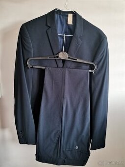 Oblek slim fit, tm. modrý pro frajera,vel. 46-Angelo Litrico