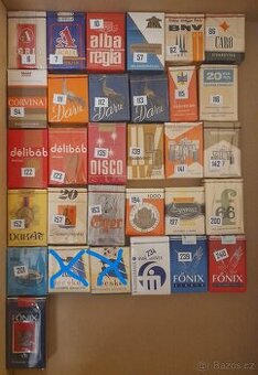 staré maďarské cigarety do zbierky 29 kusov