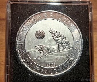 3/4 oz stříbrná mince 2016 vlci