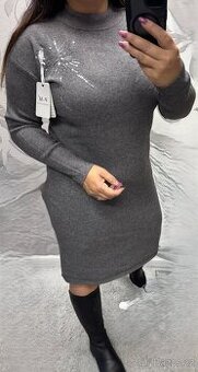 Zimní úpletové šaty vel. 46 a více