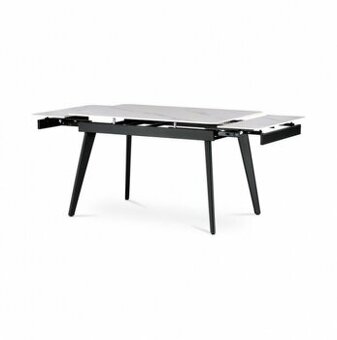 Jídelní stůl rozkládací 120-180x80 cm, keramika šedá, bílá
