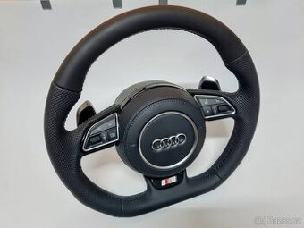 AUDI MULTIFUNKCNY VOLANT S AIRBAGOM A PADLAMI, čierna niť
