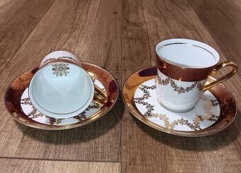 Set dvou hrnků s pošálkem z porcelánu od THUN 1794