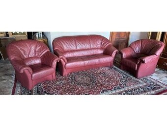 Kožená sedací souprava 3+1+1, 3127