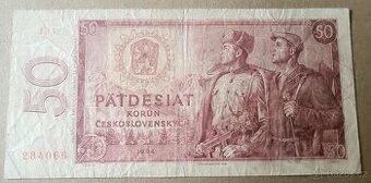 Bankovka 50 Kčs z roku 1964 série J15