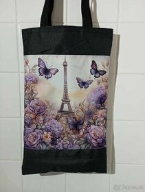 Nákupní taška Eiffelova věž fialová