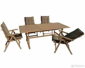 Zahradní nábytek: stůl + polohovací židle +polstry