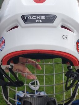 Hokejová helma S 52,5 - 57 s mřížkou - bílá