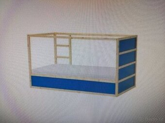 Rezervace - Ikea KURA dětská oboustranná postel 90x200 cm