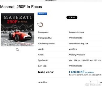 Maserati 250F in Focus (obrazová kniha nová) SLEVA 50%