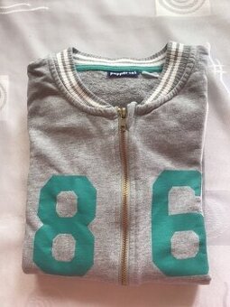 Mikina na zip šedobílozelená, zn. Pepperts, vel. 146 = 80 Kč