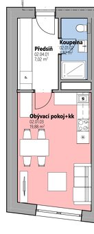 Pronájem bytu 1+kk, novostavba, 30,72 m², 281 29 Žiželice - 1
