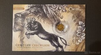 Zlatá 1/25oz mince Český lev 2024 stand číslovaný