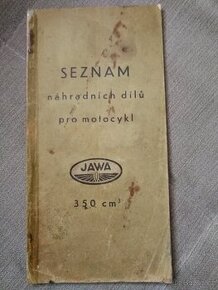 2xJawa 350 předválečná Seznam dílů a příručka