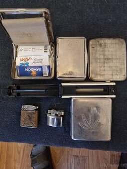 Staré tabaterky,balíčky,zapalovače