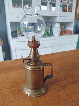 FRANCOUZSKÁ STAROŽITNÁ MOSAZNÁ LAMPA GAUDARD OLYMPE, PIGEON