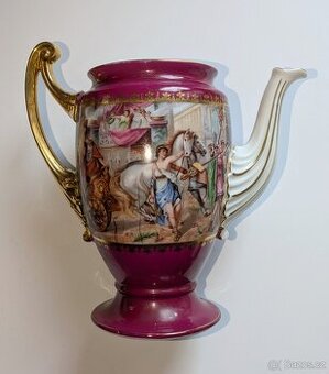 Starožitná porcelánová konvice a bonboniera s víčkem