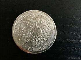 Stříbrná mince 5 Marek Hamburk 1903 - 1