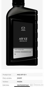 Mazda převodový olej ATF FZ