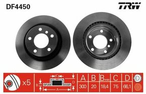 Zadní brzdové kotouče TRW DF4450 - BMW E90, E82, F31.....