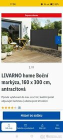 LIVARNO Boční markýza, 160 x 300 cm, antracitová - 1