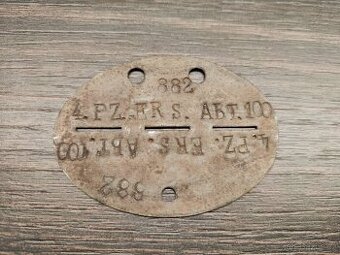 ID vojenská osobní známka Wehrmacht (tankán)