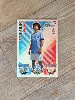 Football card of Rico Lewis Heritage edition Match Attax