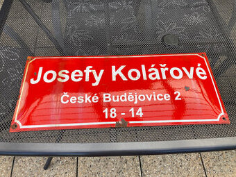 Smaltovaná cedule uliční starší 1.500 kč