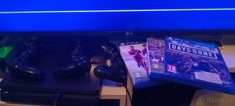 PS4 Slim 1tb 3 ovladače 3 hry vše kompletní