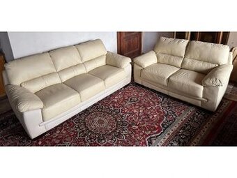 Kožená sedací souprava 3+2,3166