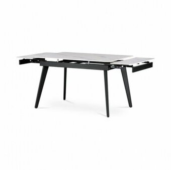 Jídelní stůl rozkládací 120-180x80 cm, keramika šedá, bílá