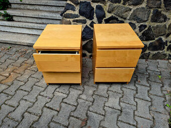 Rošty 80x200 nové, rám postele Malm Ikea 160x200, stolky