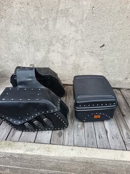 kožené brašny s kufrem sada chopper