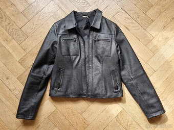 Černá dámská kožená bunda, vel. 38