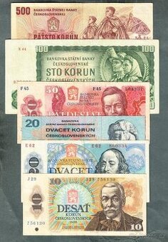 Staré bankovky sestava 1961-1988 - 6 kusů
