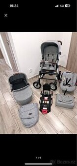 Prodám univerzální kočárek 3v1 + autosedačky.