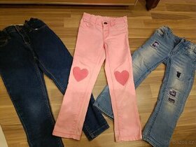 3 x džíny pro holčičku velikost 3 - 4 roky