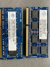 Paměti NANYA 2GB RAM DDR3 SO DIMM 2Rx8 a 1Rx8