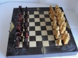Staré, dřevěné, vyřezávané šachy - Čína - 1