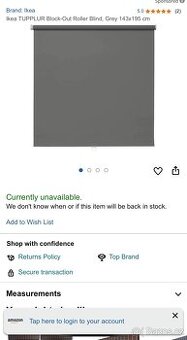 Black out zatemňovací rolety Ikea tupplur
