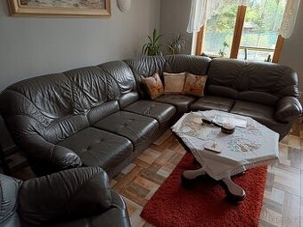 celokožená sedací souprava