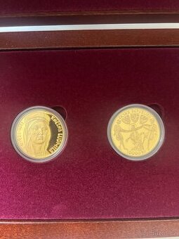 Zlato/ 2x zlatou minci Kněžnu Ludmilu v luxusní etui
