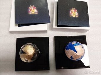 2x 3oz mince Blue Marble,  planeta Země 2022 Barbados