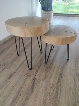 Dubový stolek z masivu 2ks