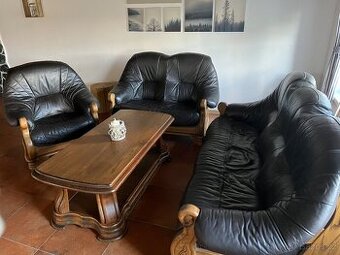 Kožená rustikálni sedací souprava