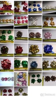 Vánoční ozdoby, dekorace barevné stuhy 10m a rozety Nové