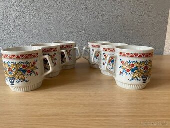 Nová sada retro hrnků Porcelánka Dubí Czechoslovakia - 6 ks