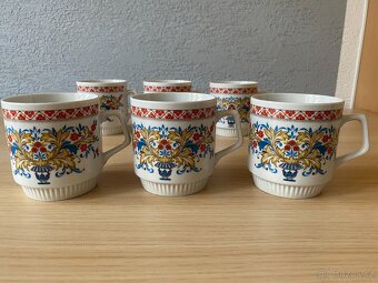 Nová sada retro hrnků Porcelánka Dubí Czechoslovakia - 6 ks